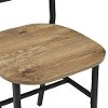 Metal X-Back Wood Seat Dining Chair Pair -2