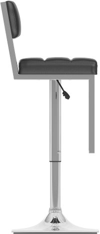Black/ Chrome Adjustable Bar Stool (Set of 2) - Chez-5
