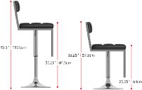 Black/ Chrome Adjustable Bar Stool (Set of 2) - Chez-7