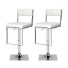 White/ Chrome Adjustable Bar Stool (Set of 2) - Chez-3