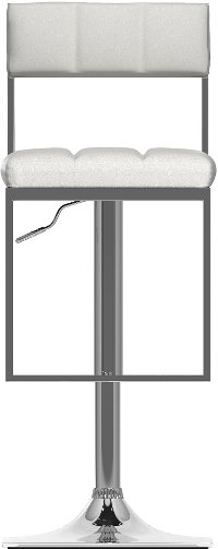 White/ Chrome Adjustable Bar Stool (Set of 2) - Chez-4