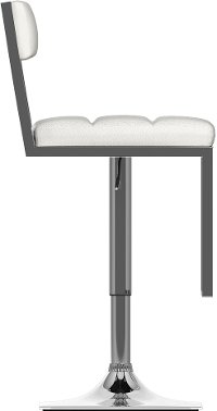 White/ Chrome Adjustable Bar Stool (Set of 2) - Chez-5