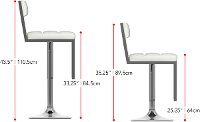 White/ Chrome Adjustable Bar Stool (Set of 2) - Chez-7