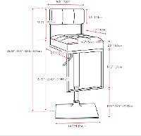 White/ Chrome Adjustable Bar Stool (Set of 2) - Chez-8