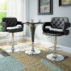 Black Swiveling Adjustable Bar Stool (Set of 2) -2