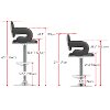 Black Swiveling Adjustable Bar Stool (Set of 2) -3