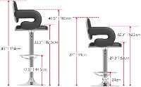 Black Swiveling Adjustable Bar Stool (Set of 2) -3
