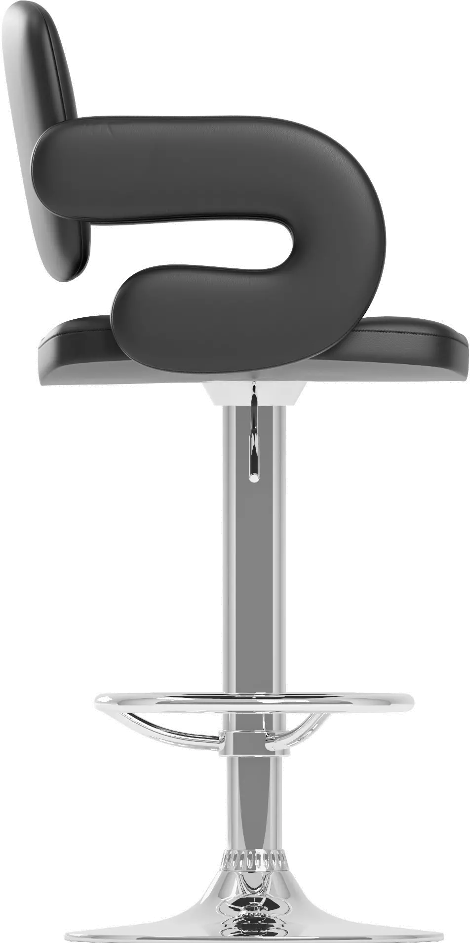 Black Swiveling Adjustable Bar Stool (Set of 2)-5