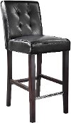 Black Bonded Leather Bar Stool - Antonio