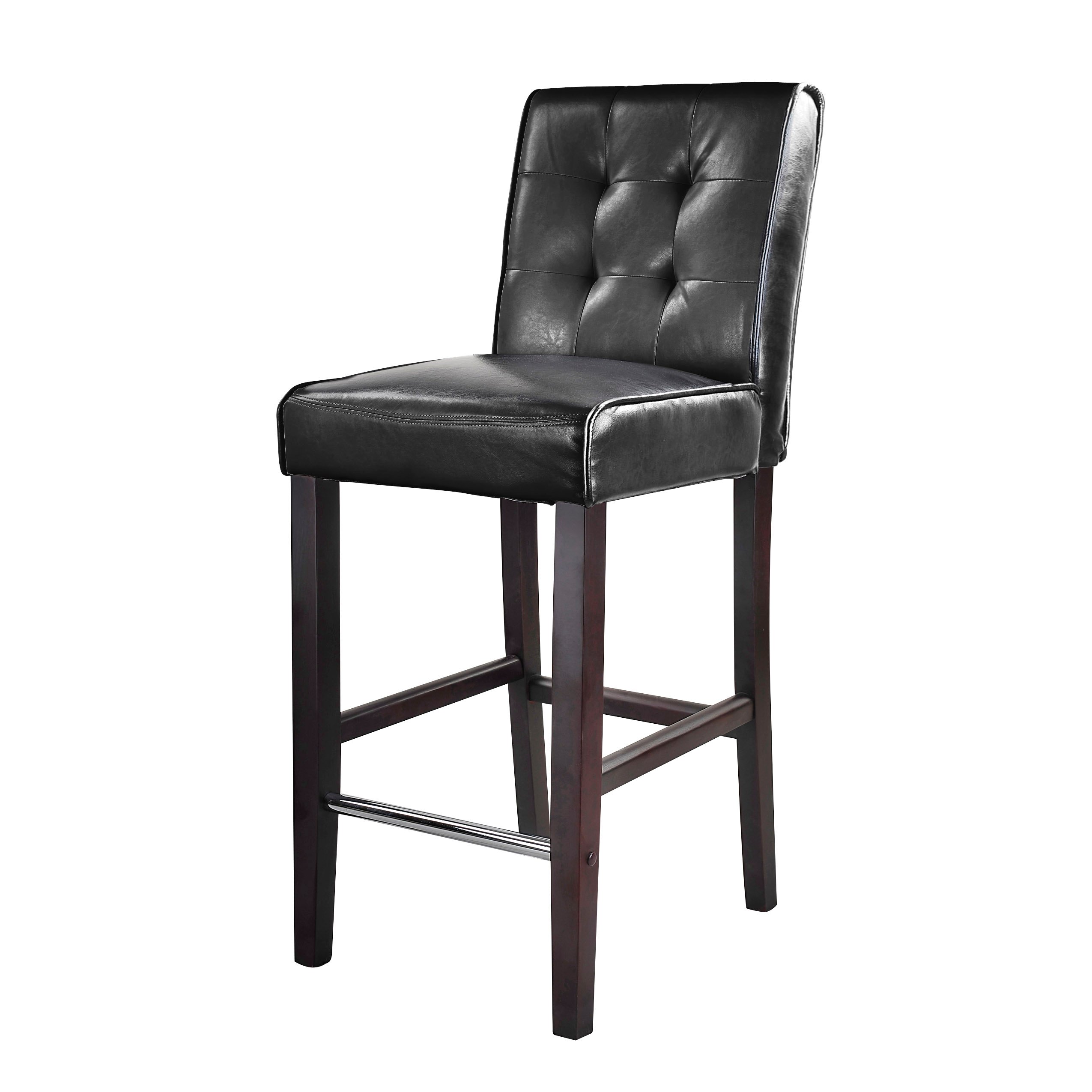 Black Bonded Leather Bar Stool - Antonio-2
