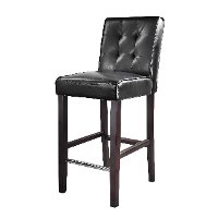 Black Bonded Leather Bar Stool - Antonio-2
