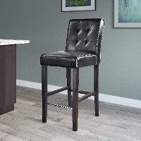 Black Bonded Leather Bar Stool - Antonio-4