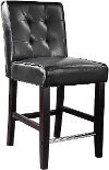 Black Bonded Leather Counter Height Stool - Antonio