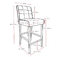 Black Bonded Leather Counter Height Stool - Antonio-3