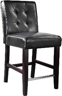 Black Bonded Leather Counter Stool - Antonio