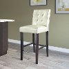 Cream Bonded Leather Bar Stool - Antonio