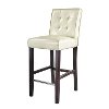 Cream Bonded Leather Bar Stool - Antonio-2