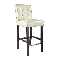 Cream Bonded Leather Bar Stool - Antonio-3