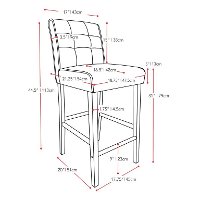 Cream Bonded Leather Bar Stool - Antonio-4