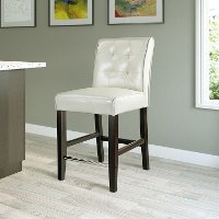 Cream Bonded Leather Counter Height Stool - Antonio