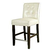 Cream Bonded Leather Counter Height Stool - Antonio-2