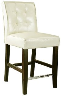 Cream Bonded Leather Counter Height Stool - Antonio-3
