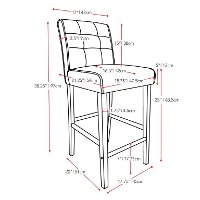 Cream Bonded Leather Counter Height Stool - Antonio-4