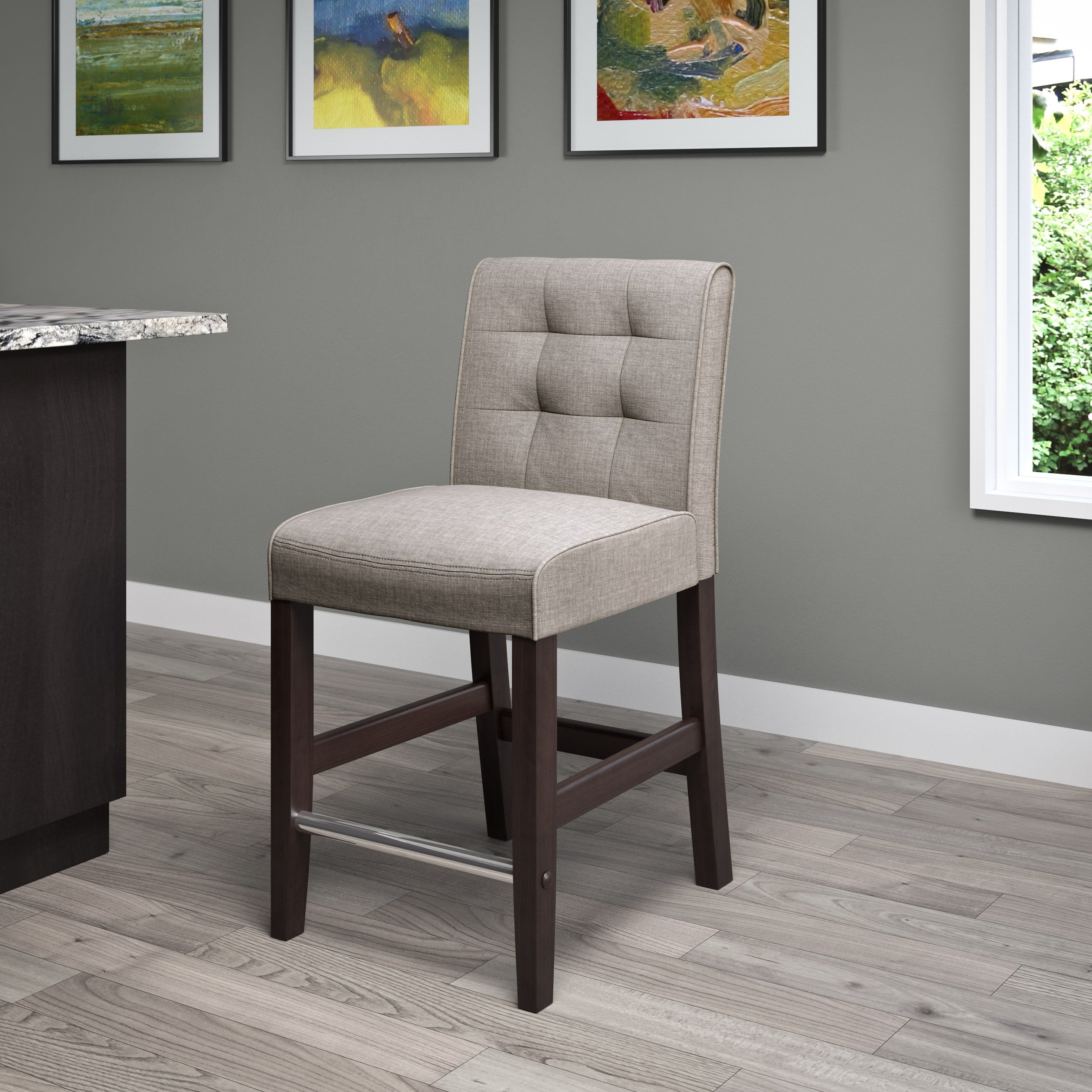Gray Tweed Counter Height Stool - Antonio-2