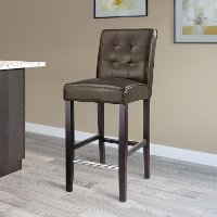 Dark Brown Bonded Leather Bar Stool - Antonio