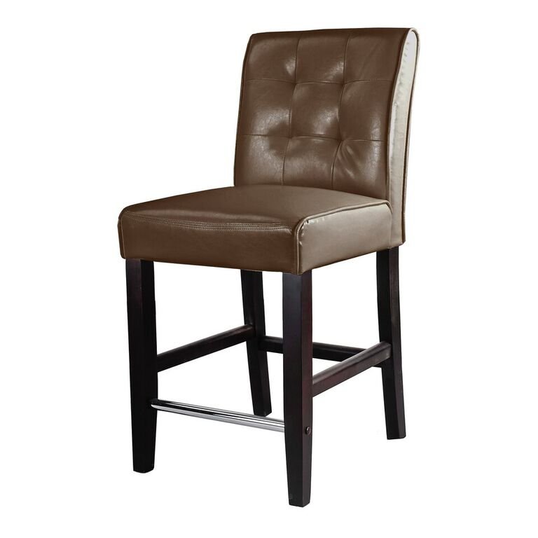 Dark Brown Bonded Leather Counter Height Stool - Antonio-4