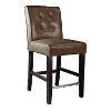 Dark Brown Bonded Leather Counter Stool - Antonio-3
