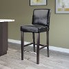 Black Bonded Leather Bar Stool - Antonio