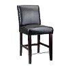 Black Bonded Leather Counter Height Stool - Antonio-2
