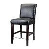 Black Bonded Leather Counter Height Stool - Antonio-3
