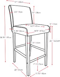 Black Bonded Leather Counter Height Stool - Antonio-4