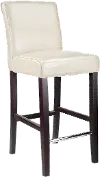 Antonio White Bonded Leather Bar Stool