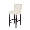 White Bonded Leather Bar Stool - Antonio-4