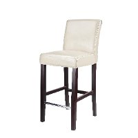 White Bonded Leather Bar Stool - Antonio-4
