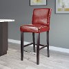 Red Bonded Leather Bar Stool - Antonio-3
