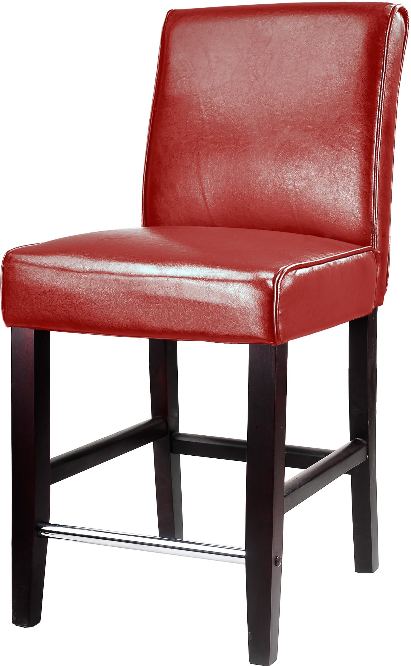 Red Bonded Leather Counter Height Stool - Antonio-2