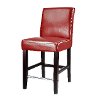 Red Bonded Leather Counter Height Stool - Antonio-2