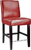 Red Bonded Leather Counter Stool - Antonio-1