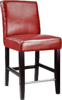 Red Bonded Leather Counter Stool - Antonio