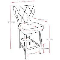 Black Bonded Leather Bar Stool (Set of 2) - Kings