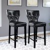 Black Bonded Leather Bar Stool (Set of 2) - Kings-2