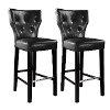 Black Bonded Leather Bar Stool (Set of 2) - Kings-3