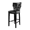 Black Bonded Leather Bar Stool (Set of 2) - Kings-4
