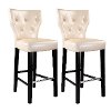Cream Bonded Leather Bar Stool (Set of 2) - Kings-3