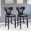Black Bonded Leather Bar Stool (Set of 2) - Kings