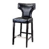 Black Bonded Leather Bar Stool (Set of 2) - Kings-3